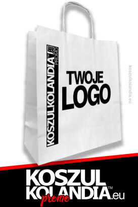 TORBA papierowa skręcana z nadrukiem jednokolorowym LOGO 24x11x32 cm - 1000 szt