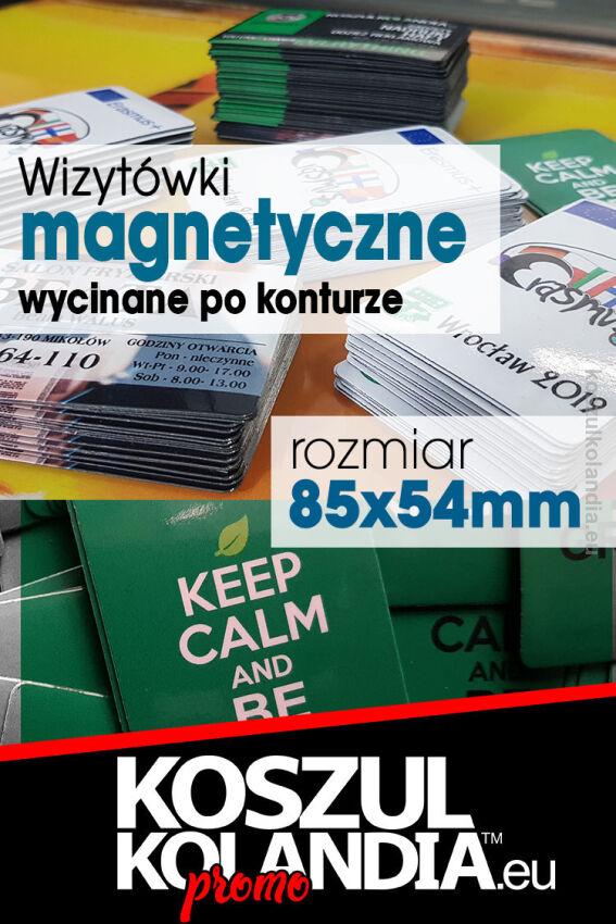 Wizytówki magnetyczne - Magnesy reklamowe wizytówkowe z twoim nadrukiem 85x54mm, zaokrąglone rogi komplet 100 sztuk 