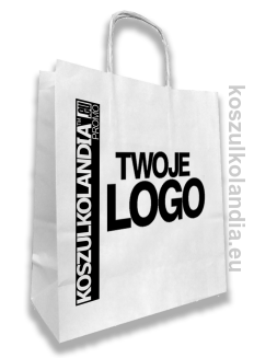 TORBA papierowa skręcana z TWOIM nadrukiem jedno lub wielokolorowym LOGO 24x10x32 cm - 1 sztuka 2