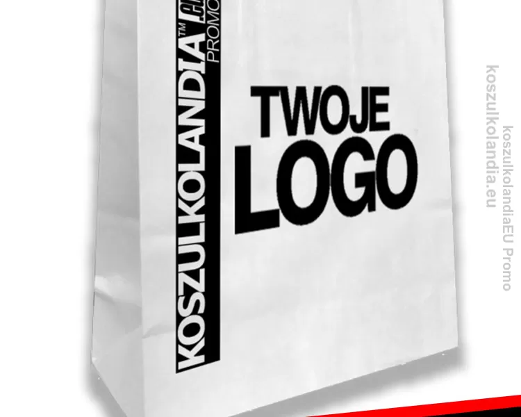 TORBA papierowa skręcana z TWOIM nadrukiem jedno lub wielokolorowym LOGO 24x10x32 cm - 1 sztuka