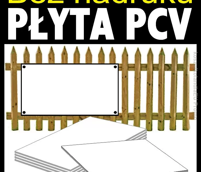 Płyta PCV + opcja naklejka 1m2