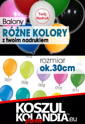 Balony 200 sztuk z własnym nadrukiem 1 kolor + zatyczki z patyczkami