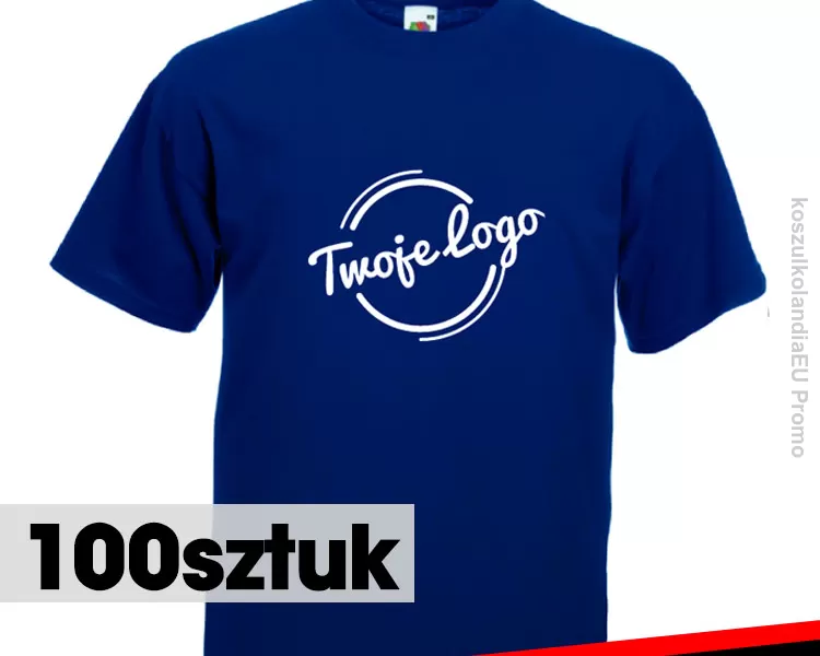 Zestaw 1000 koszulek typu t-shirt Fruit of the Loom z dużym własnym logo grafiką