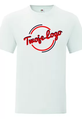 Zestaw 100 BIAŁYCH koszulek typu t-shirt JHK z dużym własnym logo grafiką