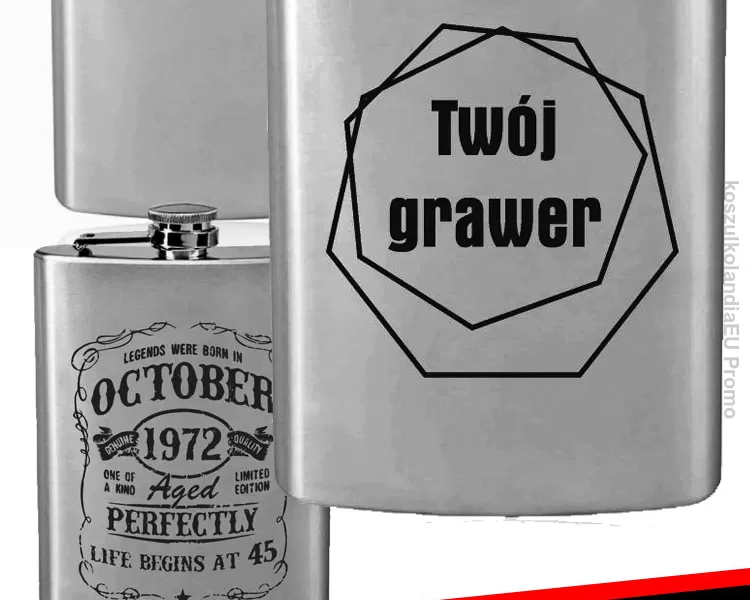 Piersiówka Stalowa Prezent 240ml + dowolny Grawer 