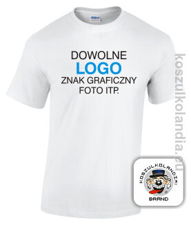 Zestaw 50 koszulek typu t-shirt HIGH PREMIUM Gildan z dużym własnym logo na piersi PROMOCJA