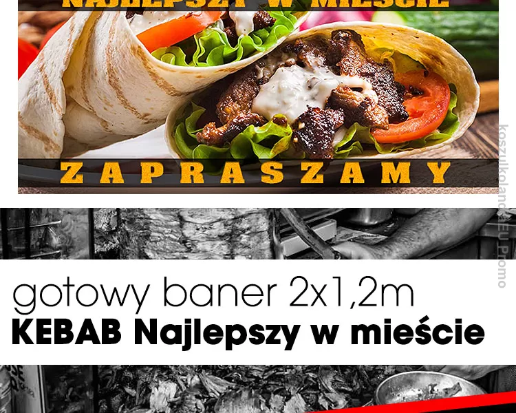 kebab gotowy baner najlepszy w mieście