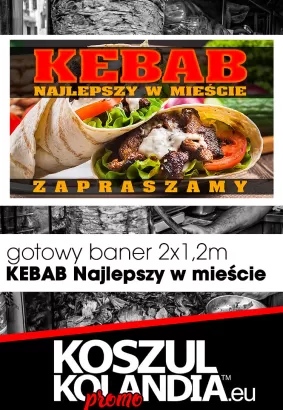 Baner reklamowy KEBAB 2 x 1,2 m  PROMOCJA !