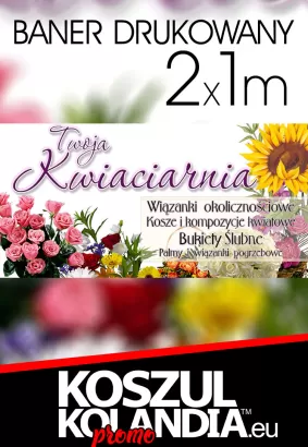 Baner reklamowy KWIACIARNIA model 01 - 2x1 m2