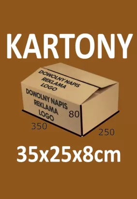 Karton 350x250x80 pudełko klapowe INPOST GABARYT A kartony 35x25x8 z własnym nadrukiem  - ZESTAW 20szt