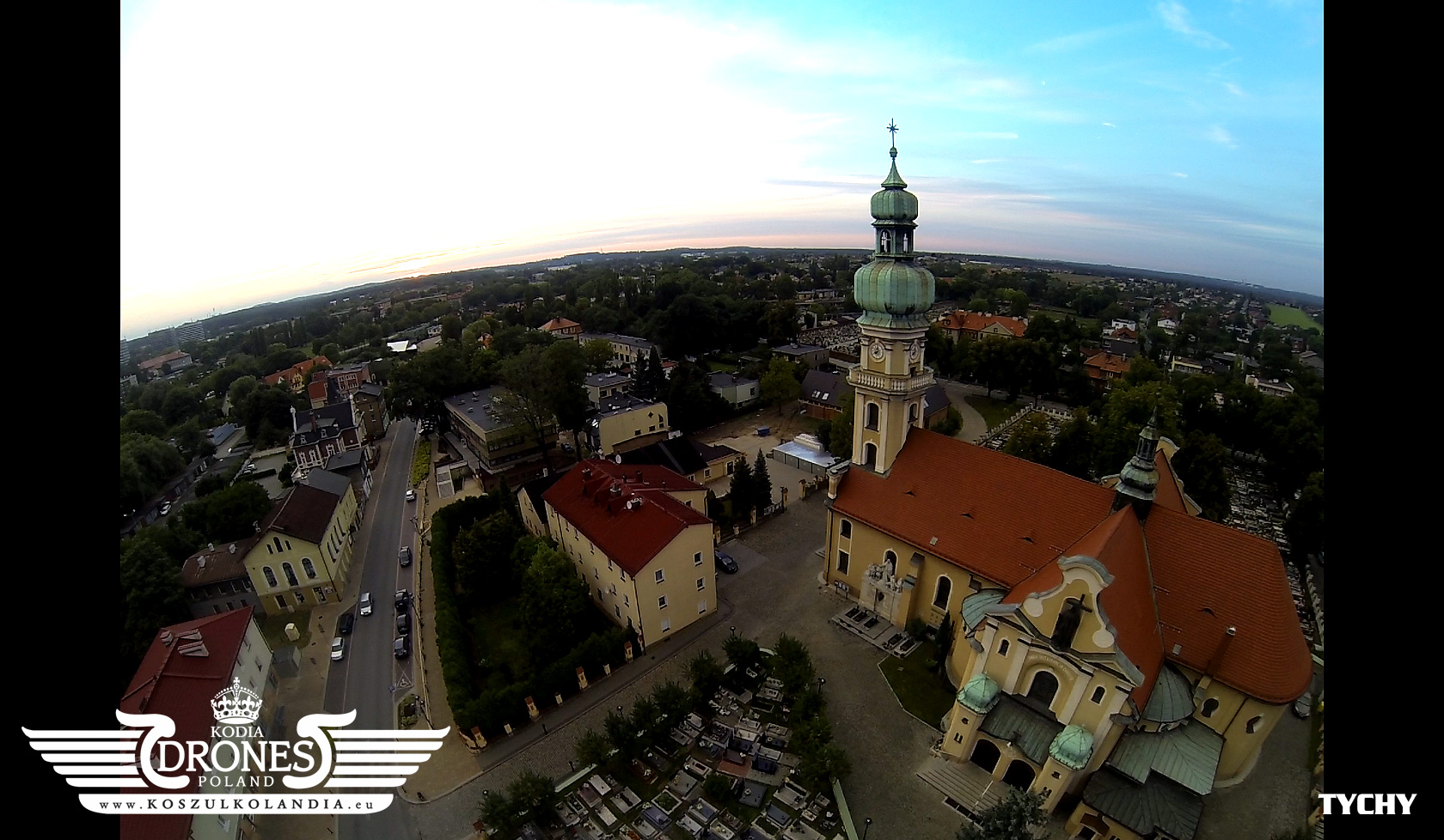 tychy kościół marii magdaleny w tychach z lotu ptaka drona